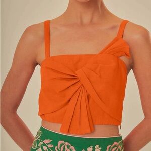 House of Harlow 1960 Orange Asymmetrical Crop Tank Top